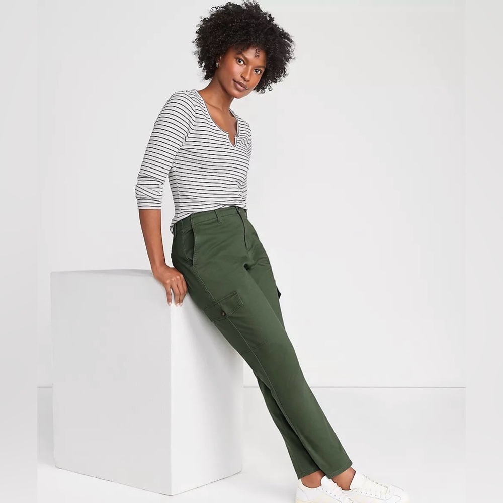 NWT Lands End black slim cargo pants